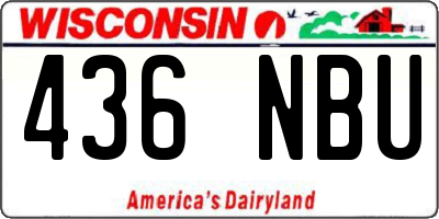 WI license plate 436NBU