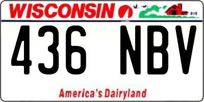 WI license plate 436NBV