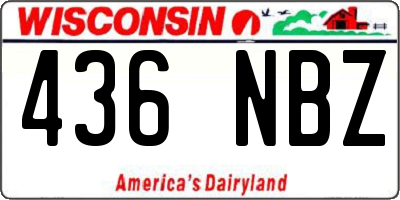 WI license plate 436NBZ