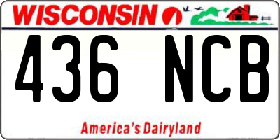 WI license plate 436NCB