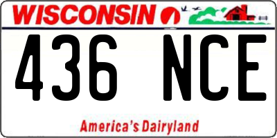 WI license plate 436NCE