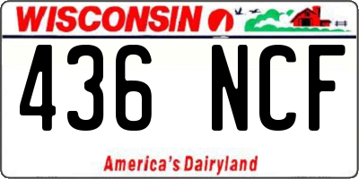 WI license plate 436NCF