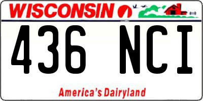 WI license plate 436NCI