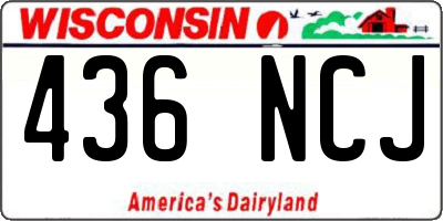 WI license plate 436NCJ