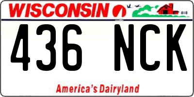 WI license plate 436NCK