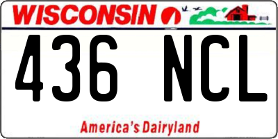 WI license plate 436NCL