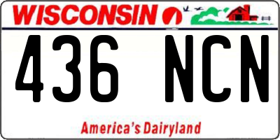 WI license plate 436NCN