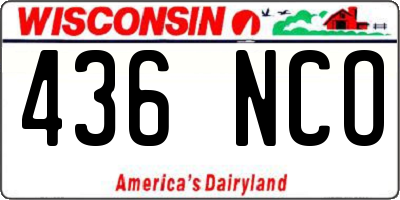 WI license plate 436NCO