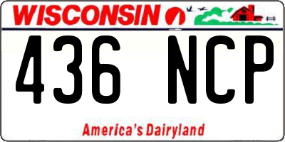 WI license plate 436NCP