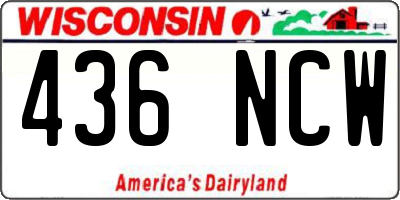 WI license plate 436NCW