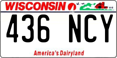 WI license plate 436NCY