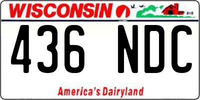 WI license plate 436NDC