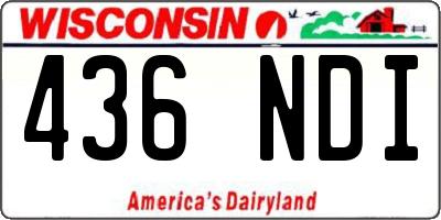 WI license plate 436NDI