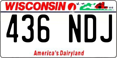 WI license plate 436NDJ