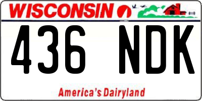 WI license plate 436NDK