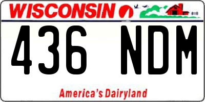 WI license plate 436NDM