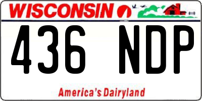 WI license plate 436NDP