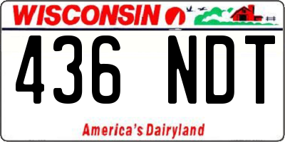 WI license plate 436NDT