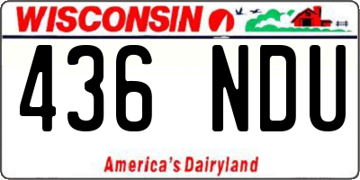 WI license plate 436NDU