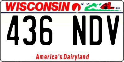 WI license plate 436NDV