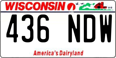 WI license plate 436NDW