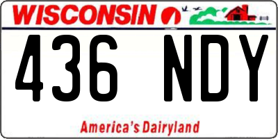 WI license plate 436NDY