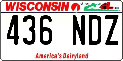 WI license plate 436NDZ