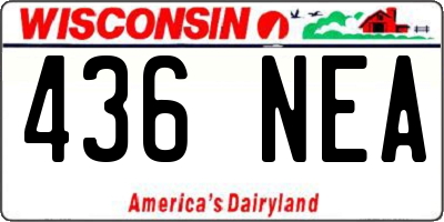 WI license plate 436NEA