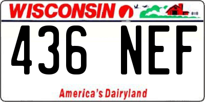 WI license plate 436NEF