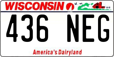 WI license plate 436NEG