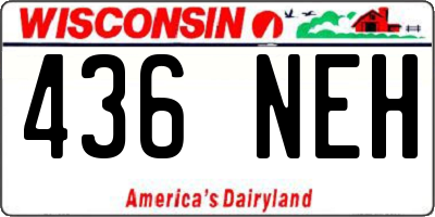WI license plate 436NEH