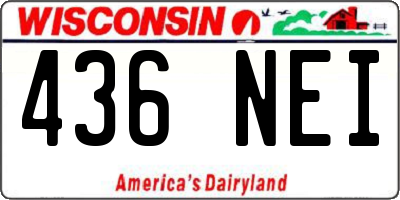 WI license plate 436NEI