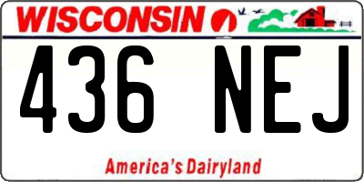WI license plate 436NEJ