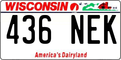 WI license plate 436NEK