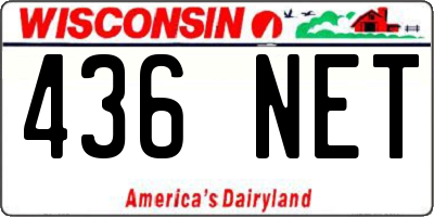 WI license plate 436NET