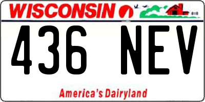 WI license plate 436NEV