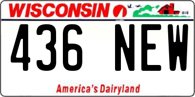 WI license plate 436NEW