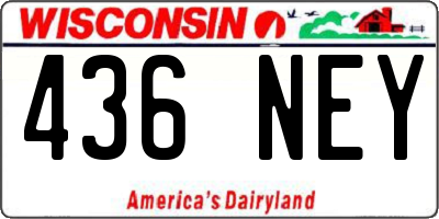 WI license plate 436NEY