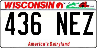WI license plate 436NEZ