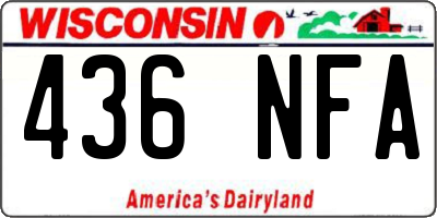 WI license plate 436NFA