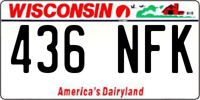 WI license plate 436NFK