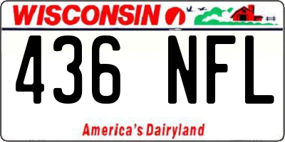 WI license plate 436NFL