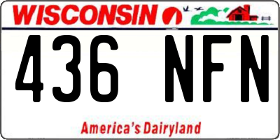 WI license plate 436NFN