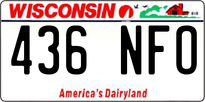WI license plate 436NFO