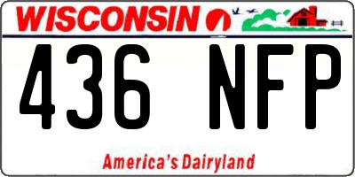 WI license plate 436NFP