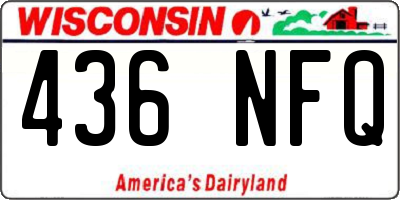 WI license plate 436NFQ