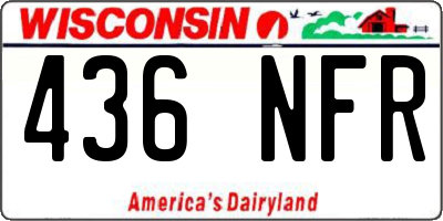 WI license plate 436NFR