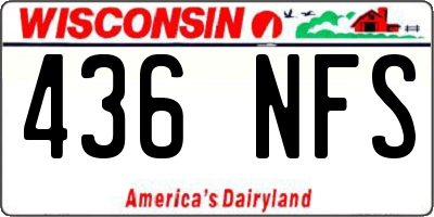 WI license plate 436NFS