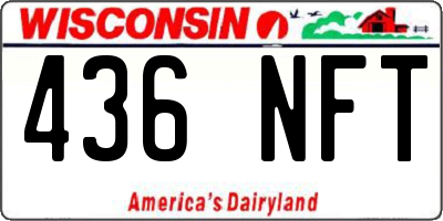 WI license plate 436NFT