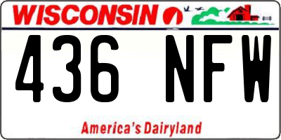 WI license plate 436NFW